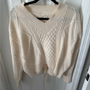 Cream Cable Knit Sweater